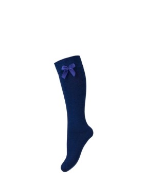 Laste sokid "Cotton Knee With a Bow" Navy Blue