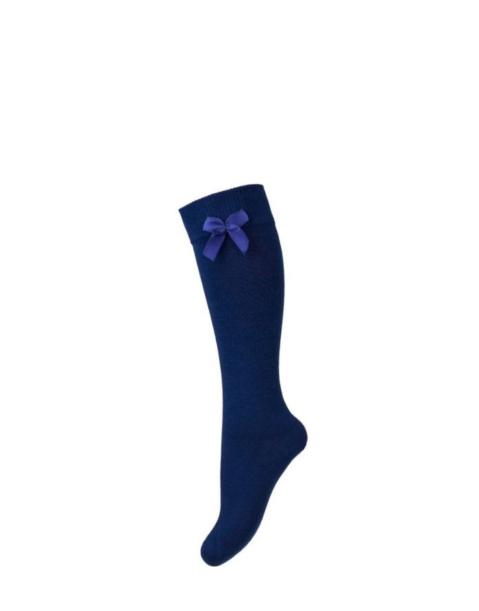 Laste sokid "Cotton Knee With a Bow" Navy Blue