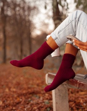 Naiste sokid "Ebba Alpaca Wool" Claret