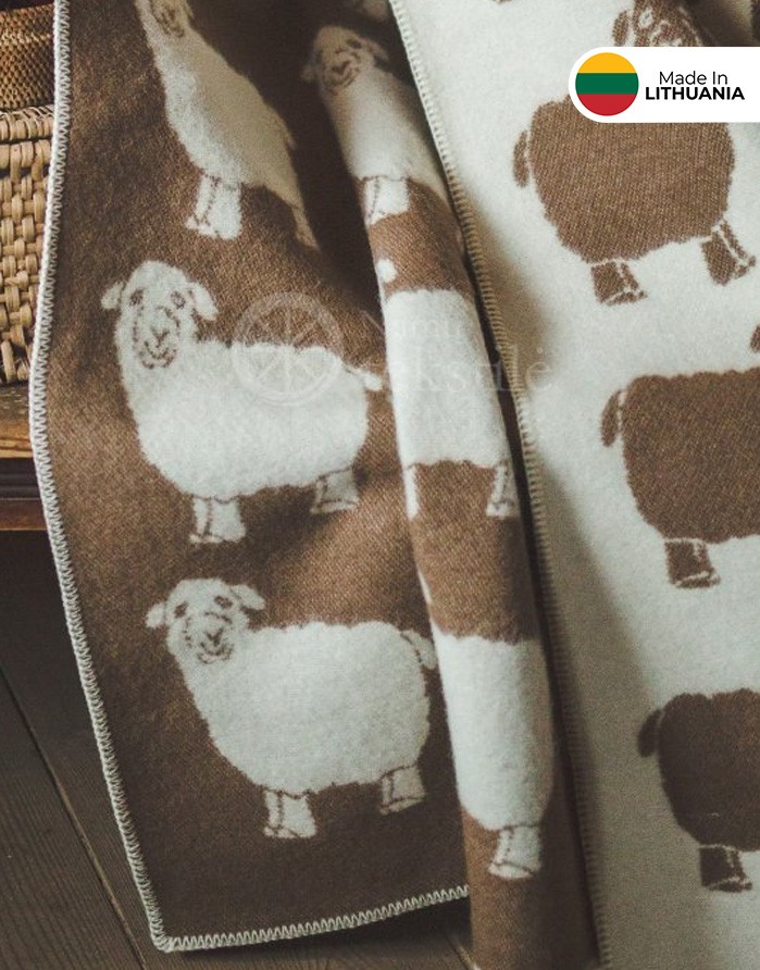 Naturaalsest villast tekk "Sheep Brown" 130x200 cm