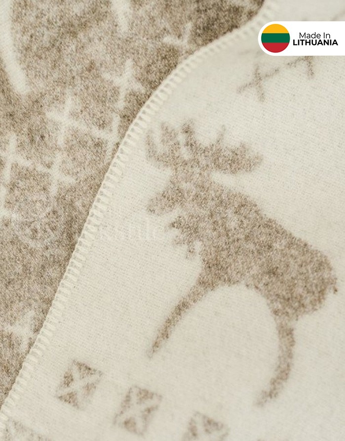 Naturaalsest villast tekk "Moose Beige" 130x200 cm