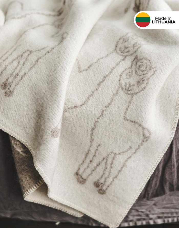 Naturaalsest villast tekk "Alpaca Beige" 130x200 cm