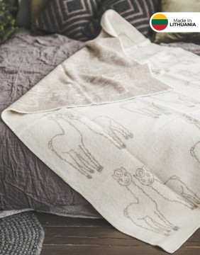 Naturaalsest villast tekk "Alpaca Beige" 130x200 cm