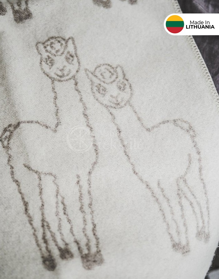 Naturaalsest villast tekk "Alpaca Beige" 130x200 cm