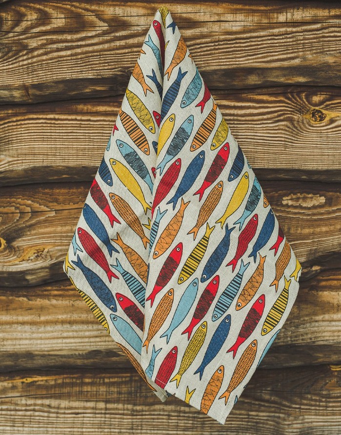 Kitchen towel "Colorful Fish", 50x70cm