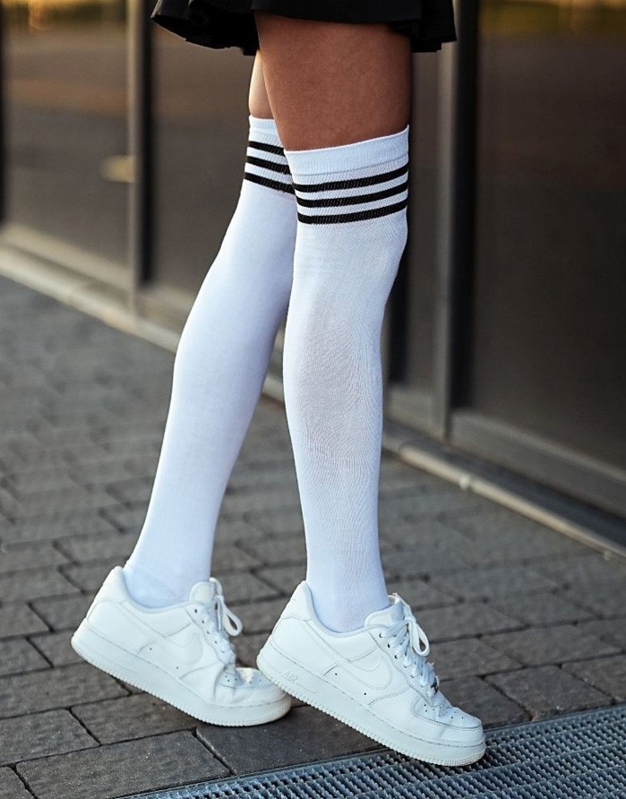 Women's socks "Striped Welt" White