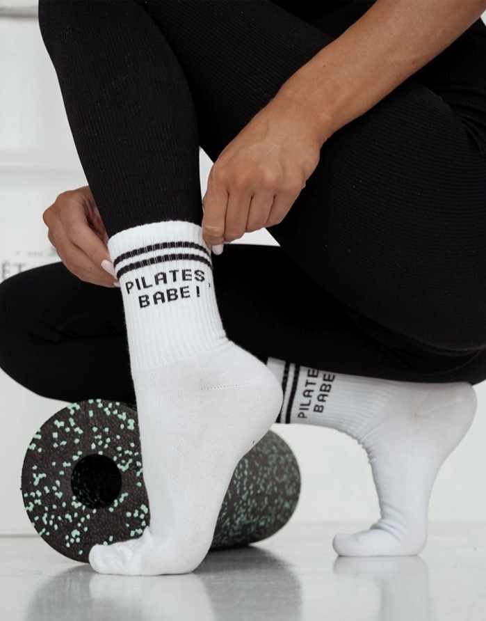 Women's socks "Pilates Babe" White