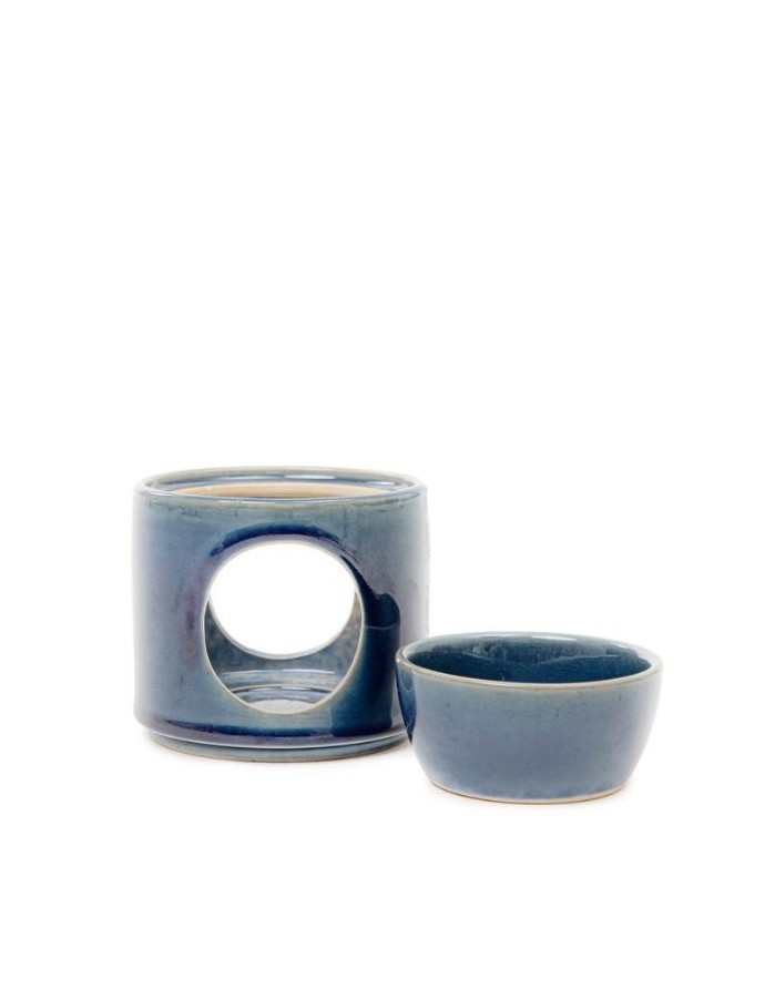 Candlestick Holder "SOLETO Ceramic Blue"