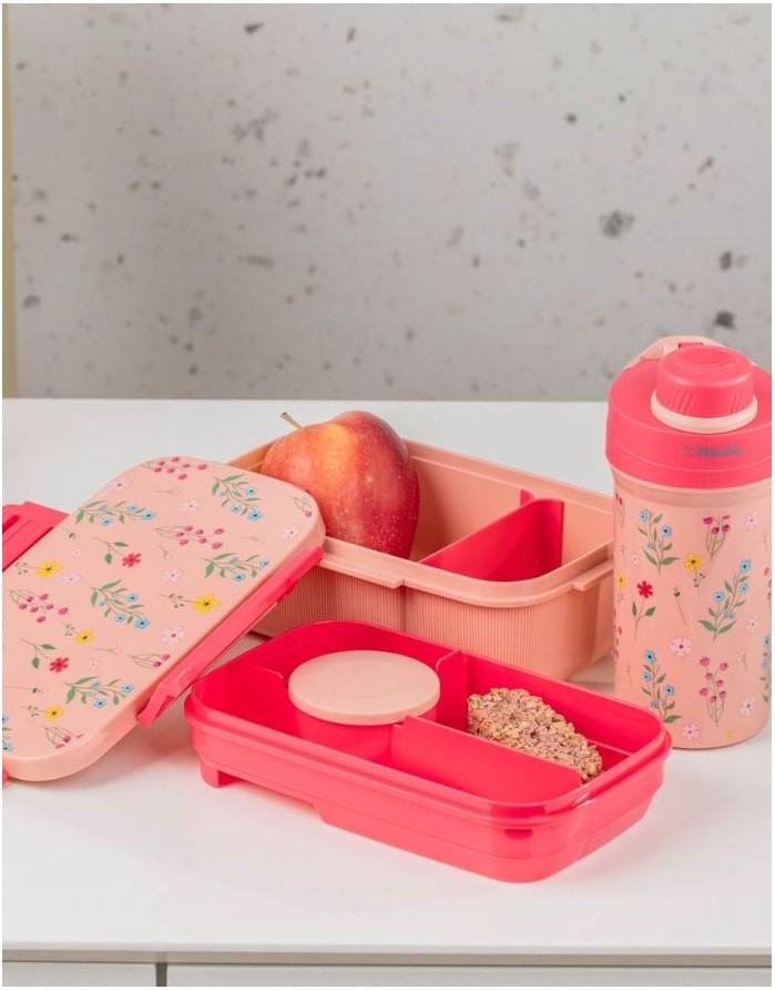 Lunch box with bottle set "Lusy, Rose"