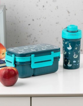 Lunch box with bottle set "Cairo Granat"