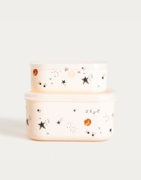Lunch Box "SPACEKID Cream" 2 pcs.