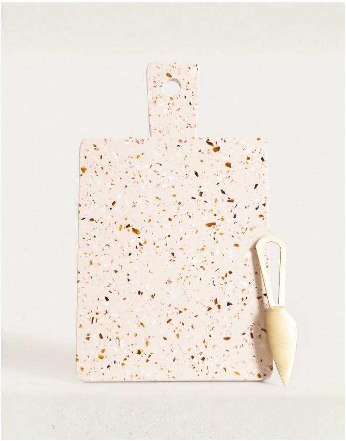 Serving board with knife "TERAZZO Square"