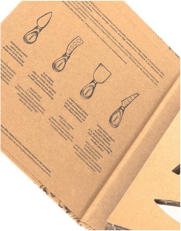 Cheese knife set "Mooka Wood" 4 pcs