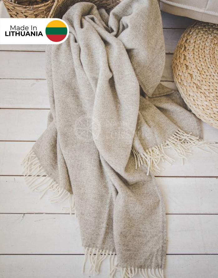 Naturaalsest villast tekk "Lines Beige" 140x240 cm