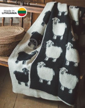 Одеяло из натуральной шерсти "Sheep Black" 130x200 cm