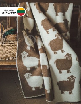 Naturaalsest villast tekk "Sheep Brown" 130x200 cm