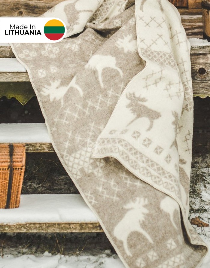 Naturaalsest villast tekk "Moose Beige" 130x200 cm