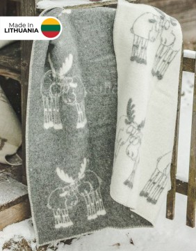Naturaalsest villast tekk "A pair of Moose Grey" 130x200 cm