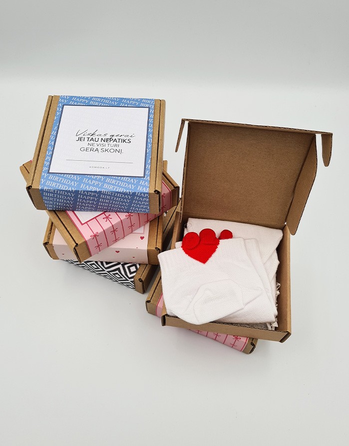 Socks Gift set for HER "White Heart"