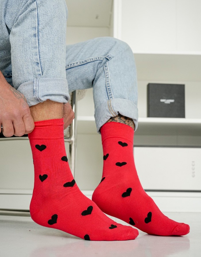 Men's socks "Hearts Red"