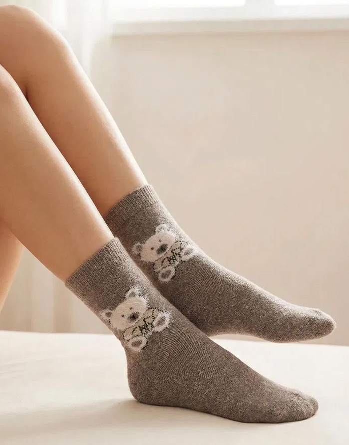 Women's socks "Angora F32 Brown"