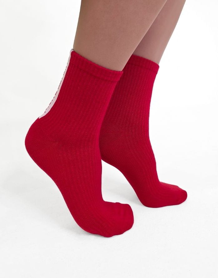 Women's socks "Perre 355 Red"