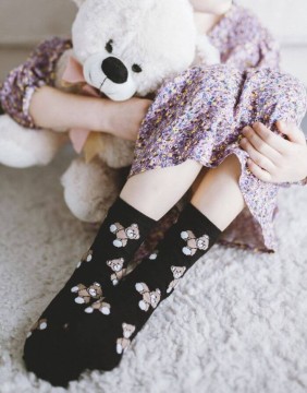 Children's socks "Teddy Bears Black"