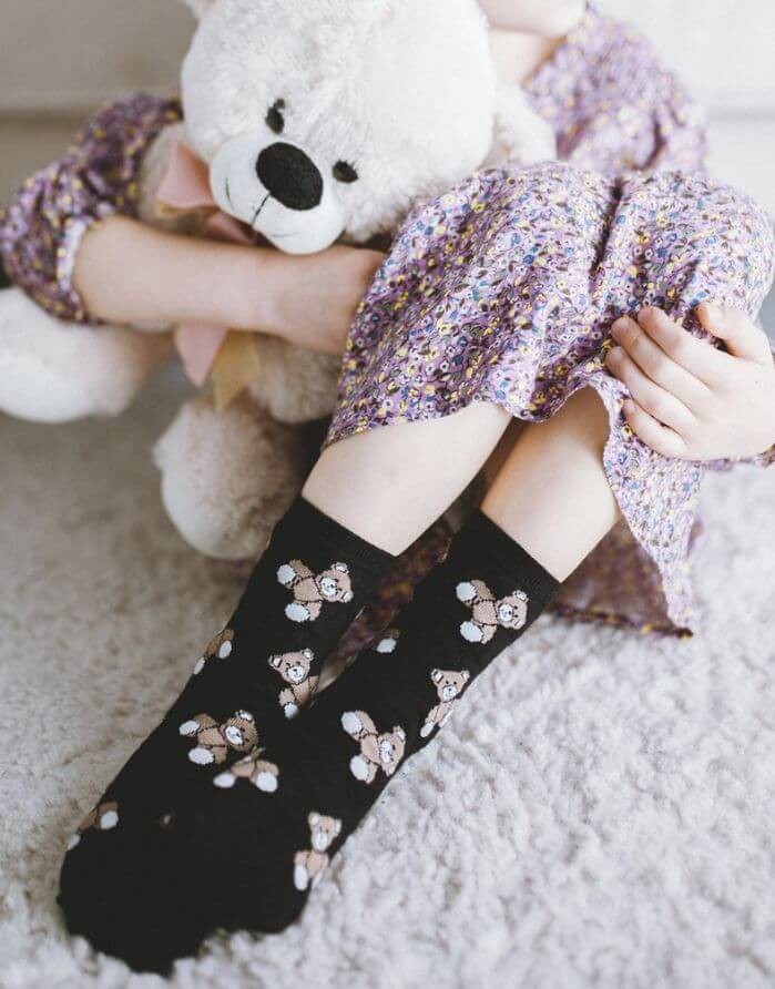 Laste sokid "Teddy Bears Black"