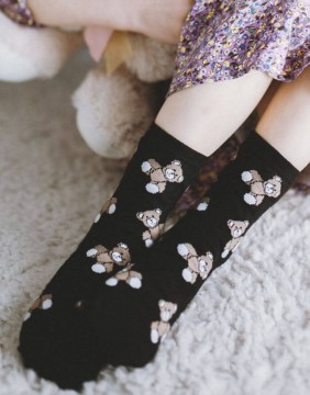 Laste sokid "Teddy Bears Black"