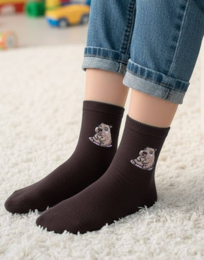 Children's socks "Capybara Brown"