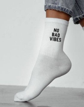 Women's socks "No Bad Vibes White"