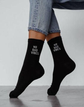Women's socks "No Bad Vibes Black"