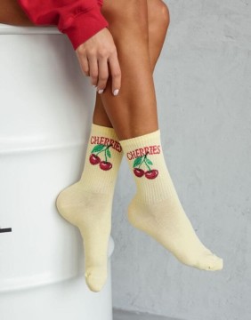 Naiste sokid "Cherries Yellow"