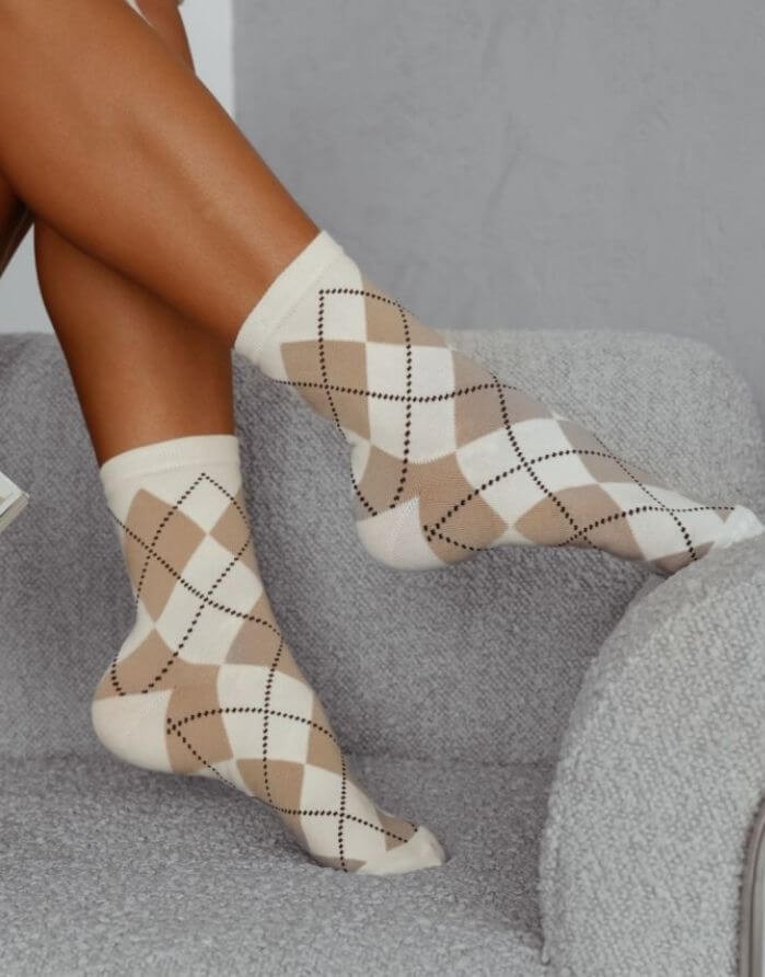Women's socks "Diamond Ecru"