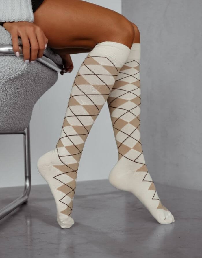Women's socks "Diamond Ecru"
