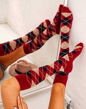 Women's socks "Diamond Bordo"