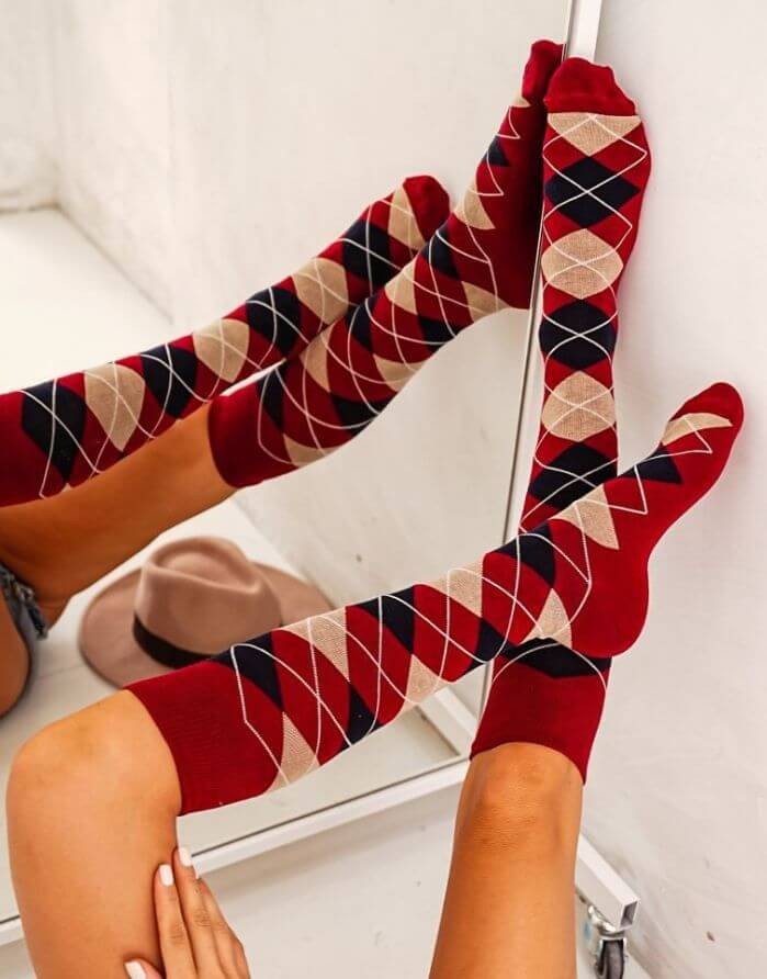 Women's socks "Diamond Bordo"
