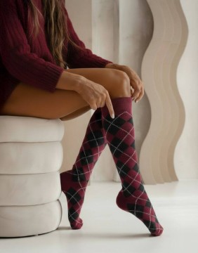 Женские носки "Diamond Vintage Bordo"