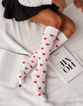Women's socks "Hearts White"