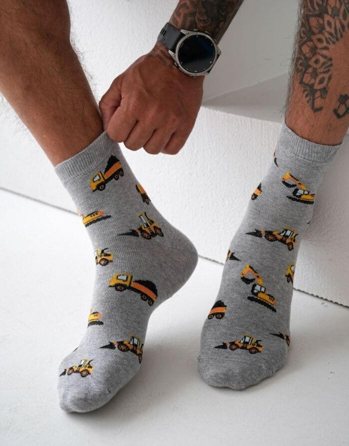 Men's socks "Trucks & Excavators"