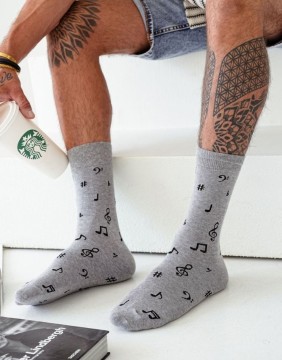Men's socks "Notes Light Melange"