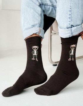 Men's socks "Smarty Bear Brown"