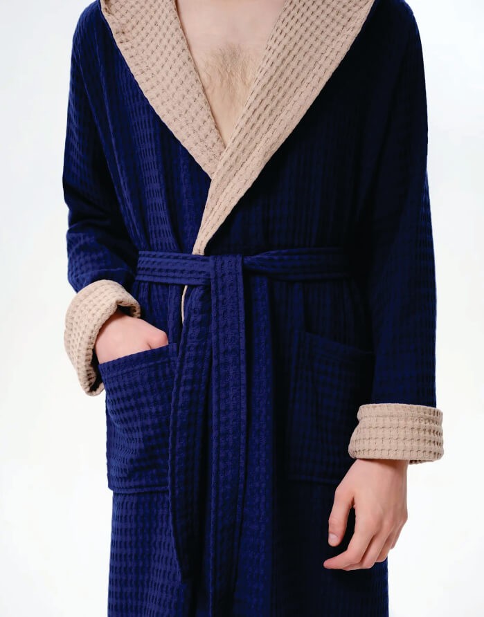 Bathrobe "Waffle Oms Navy"