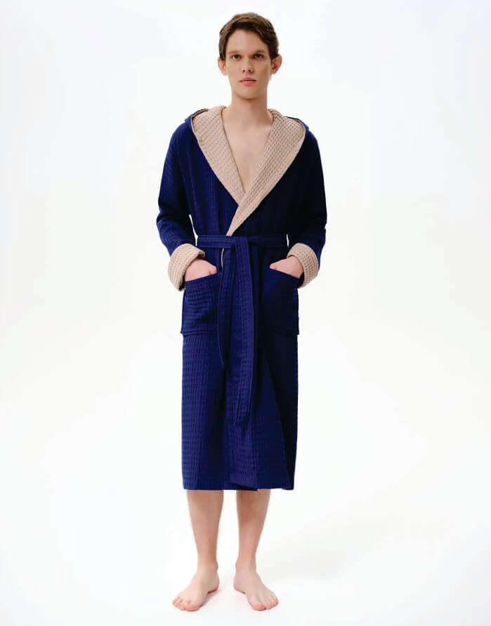 Bathrobe "Waffle Oms Navy"