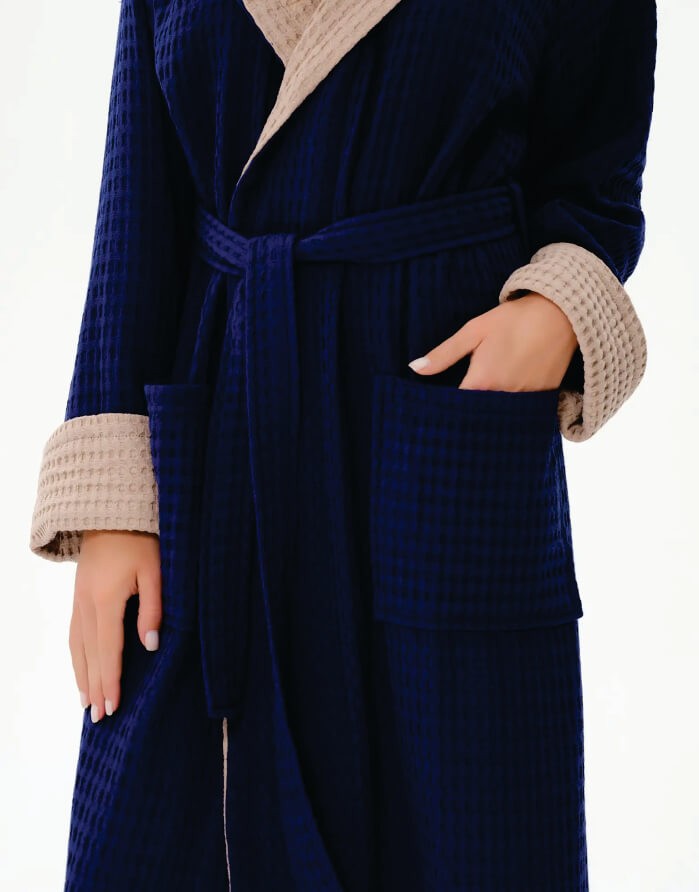 Bathrobe "Waffle Oms Navy"