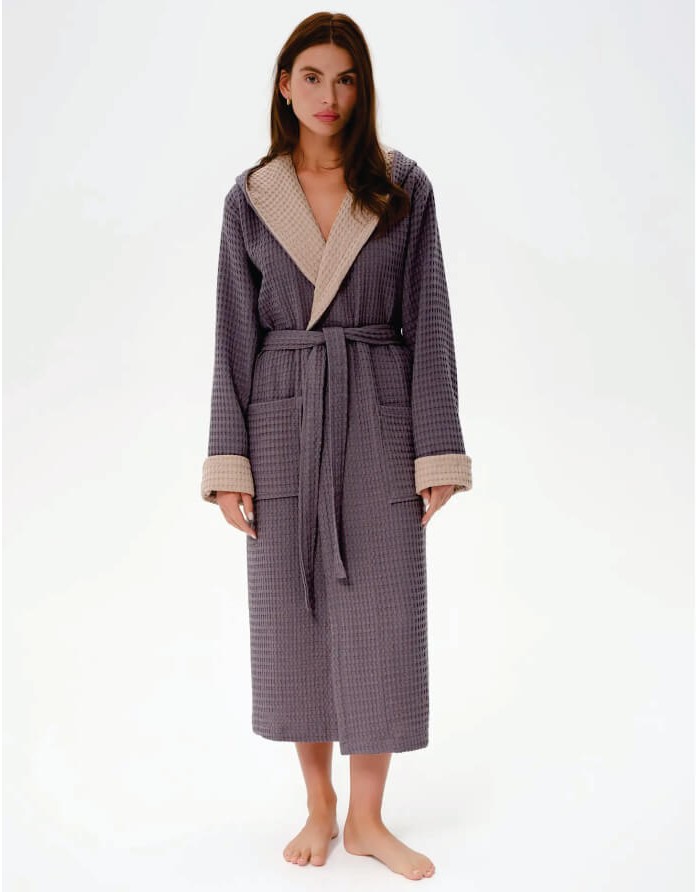 Bathrobe "Waffle Oms Dark Grey"