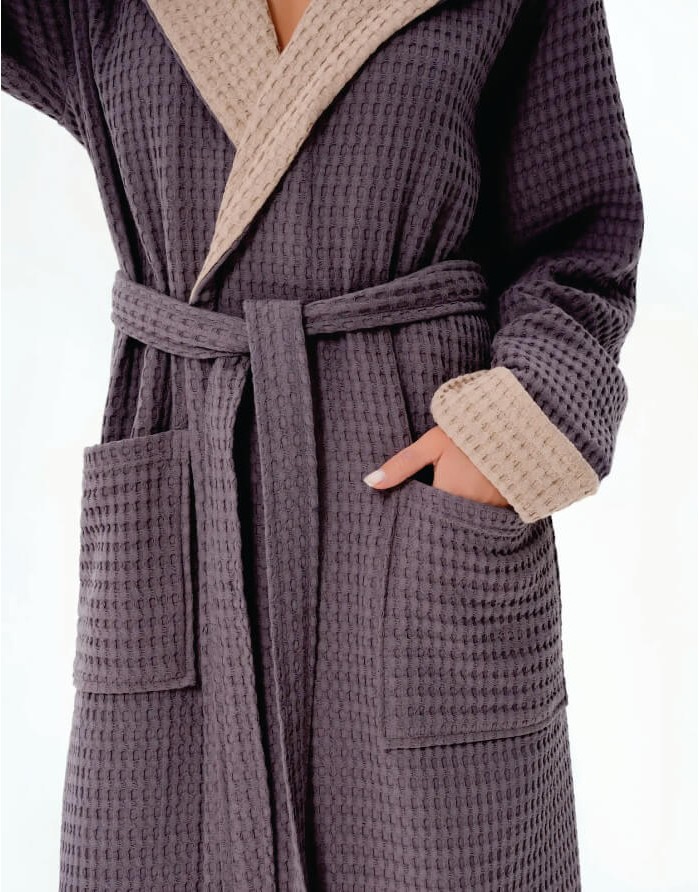 Bathrobe "Waffle Oms Dark Grey"