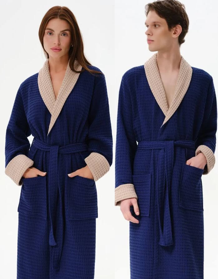 Bathrobe "Waffle Emo Navy"