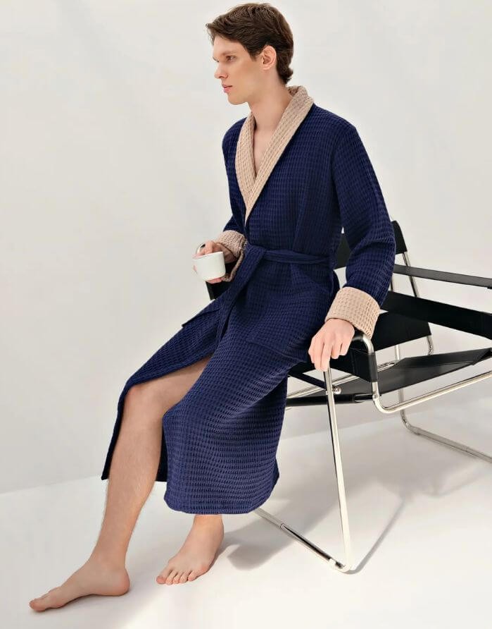 Bathrobe "Waffle Emo Navy"