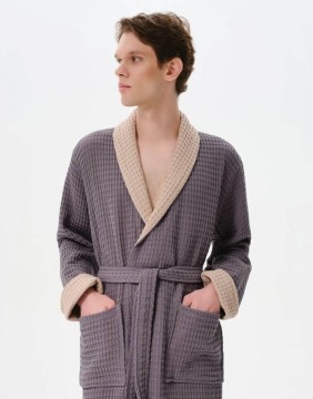 Bathrobe "Waffle Emo Dark Greyy"